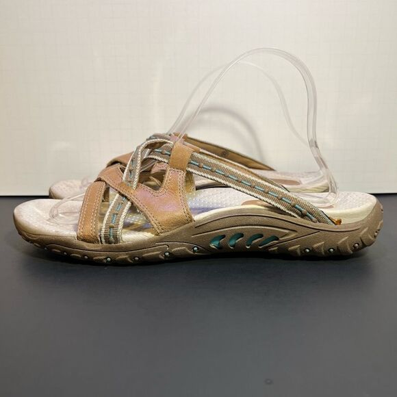 Womens SKECHERS Outdoor Lifestyle Multicolor Leather Slip On Sandals / Size 10 - Picture 4 of 9
